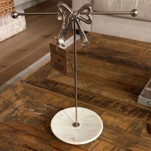 Silver Jewelry Holder with Marble Base